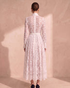 Lace Panel Vintage Shirt Dress (Belt Not Included)