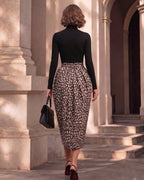 Wool Lyocell High Neck Structured Dress Set
