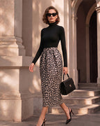Wool Lyocell High Neck Structured Dress Set