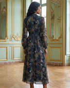 Lyocell Ditsy Floral Print Lace Panel French Dress
