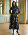 Lyocell Ditsy Floral Print Lace Panel French Dress