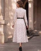 Lyocell Monochrome Print Vintage Dress