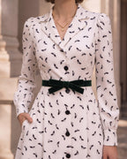 Lyocell Monochrome Print Vintage Dress