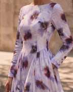 Abstract Print Vintage Midi Dress