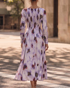 Abstract Print Vintage Midi Dress
