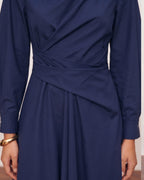Cotton Structured Waist Midi Dress