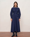 Cotton Structured Waist Midi Dress
