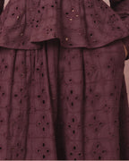 Eyelet Fabric V-Neck Romantic Dress Set