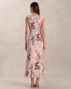Lyocell Ruffle Detail French Midi Dress