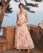 Lyocell Abstract Print Resort Maxi Dress