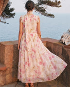 Lyocell Abstract Print Resort Maxi Dress