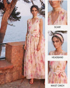 Lyocell Abstract Print Resort Maxi Dress