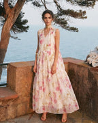 Lyocell Abstract Print Resort Maxi Dress