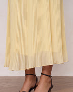 Cotton Lyocell Pleated Hem Romantic Maxi Dress