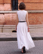 Cotton Sleeveless Full Skirt Maxi Dress