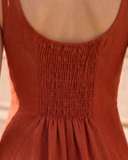 Cotton Linen Spaghetti Strap Vintage Maxi Dress
