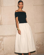 Panelled A-Line Midi Dress