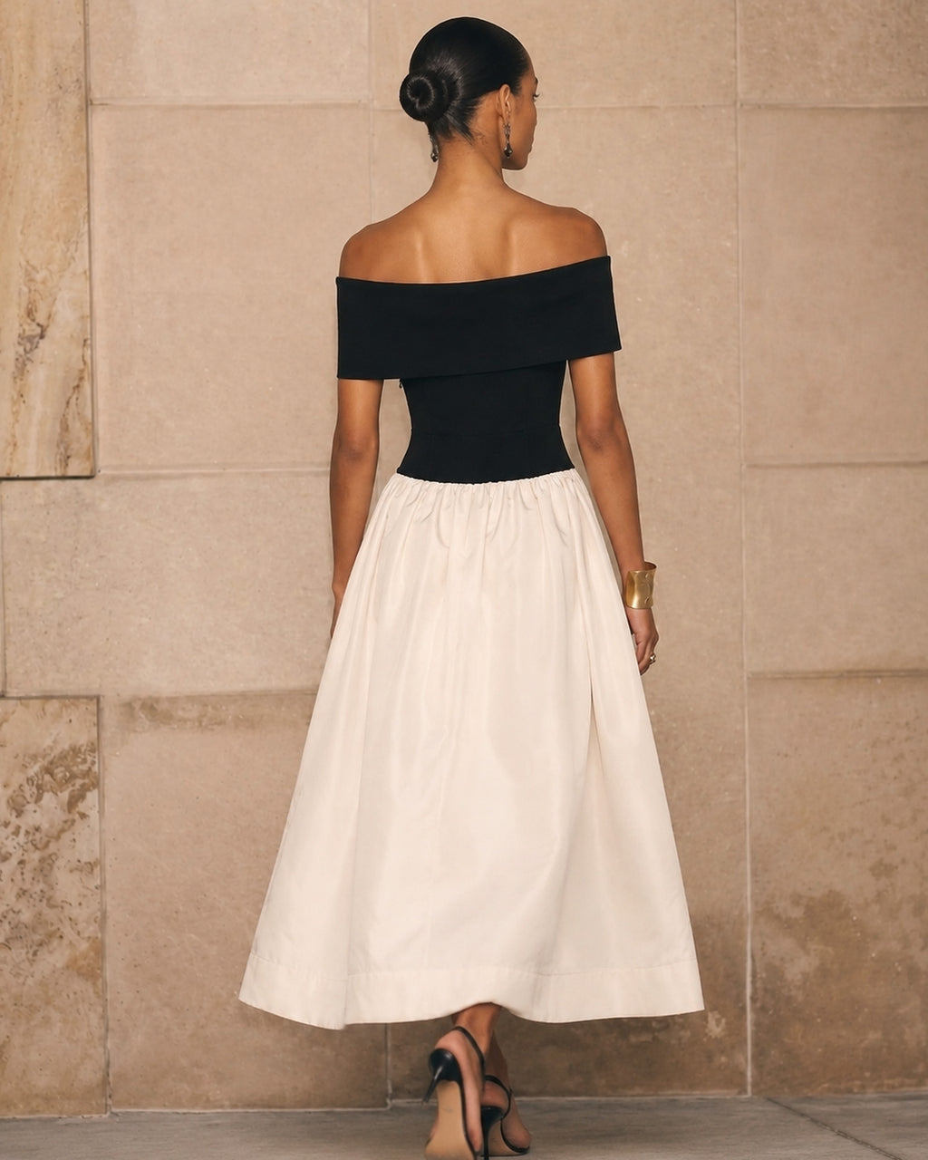 Panelled A-Line Midi Dress