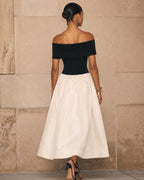 Panelled A-Line Midi Dress