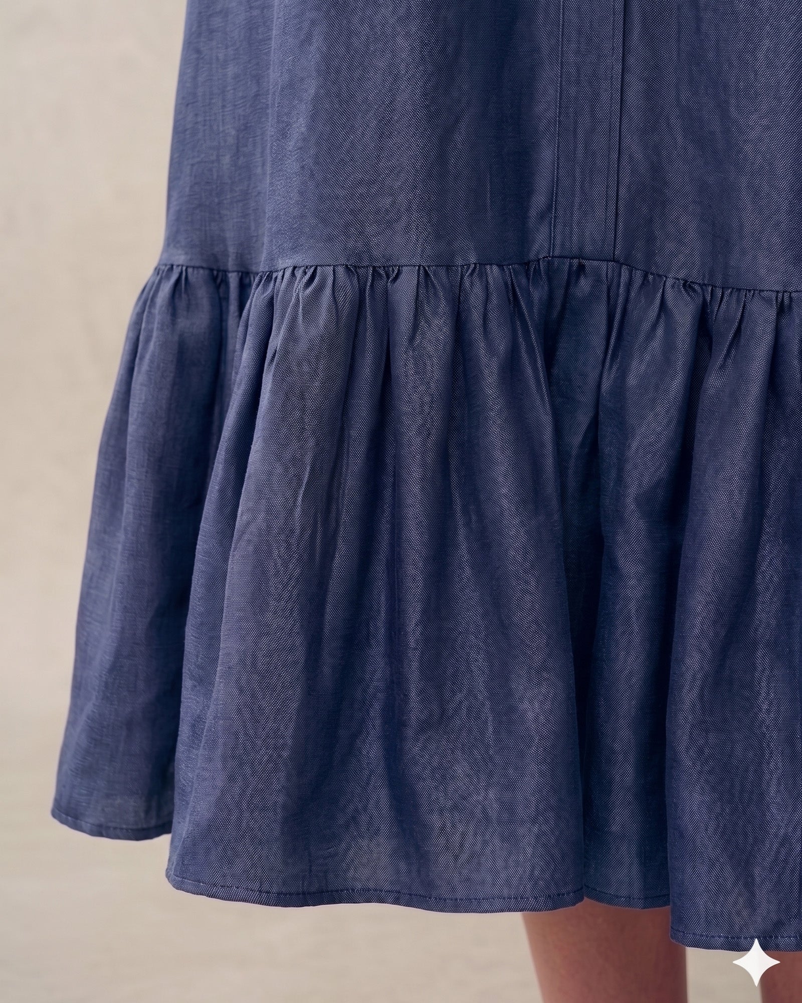 Lyocell Linen Shirt Collar Vintage Maxi Dress