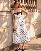 Polka Dot Lace Panel Vintage Dress Set