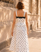 Polka Dot Lace Panel Vintage Dress Set