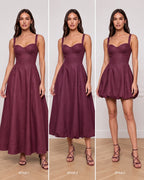 Cotton Linen Convertible Built-In Bra Vintage Maxi Dress